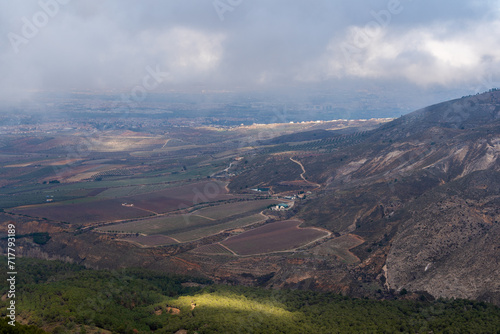 Overlook of Vast Agricultural Landscape from Sierra Nevada