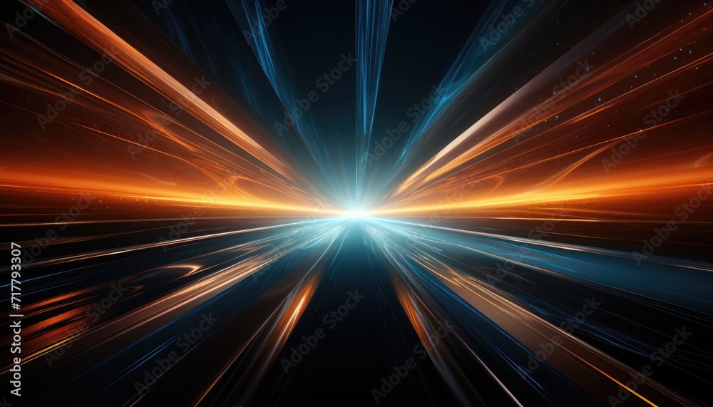 Futuristic high-speed movement with blue rays of light on an abstract background. Futuristic high-speed movement with blue rays of light on an abstract background.