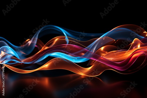 Abstract neon flowing wave. vibrant futuristic background with luminous colorful patterns