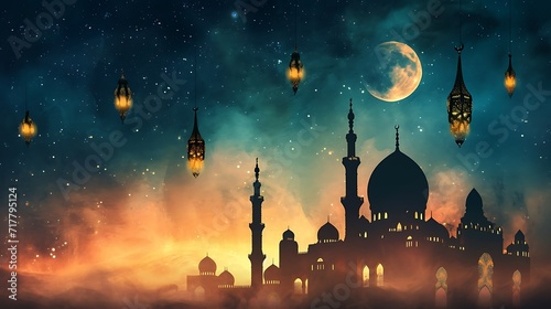 Ramadan muslim holiday background wallpaper design, greetings card, poster