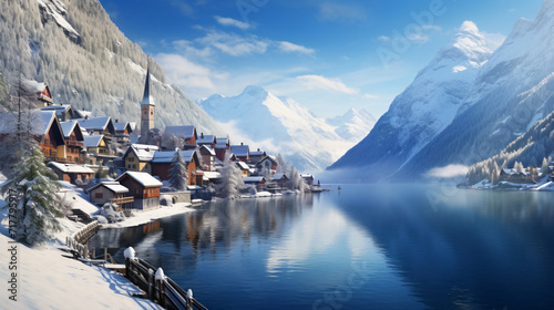 Winter View of Hallstatter See photo