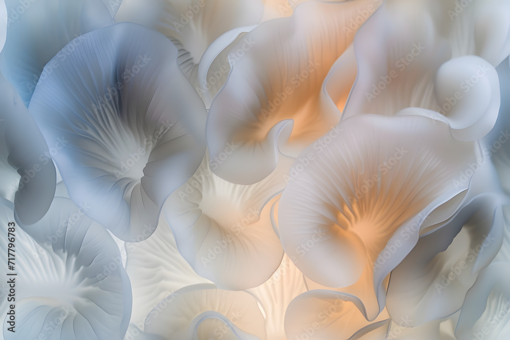 Fungi luminogram, beautiful texture, pastel colors. Seamless pattern. for textile, prints, wallpaper.