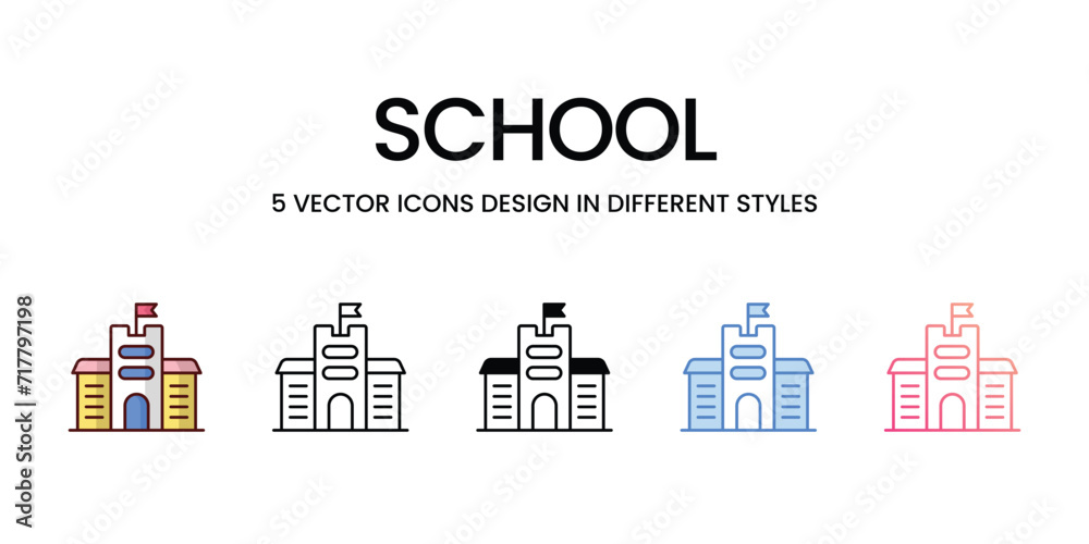 School icons set vector illustration. vector stock,
