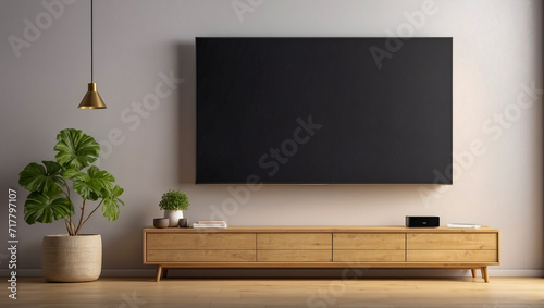 Blank screen TV on the wall, LED TV