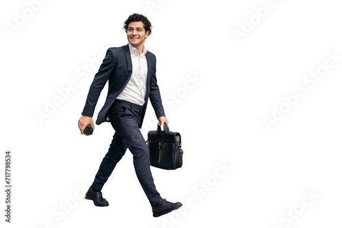 Schilderij op canvas A man in a formal suit is seen heading to his workplace