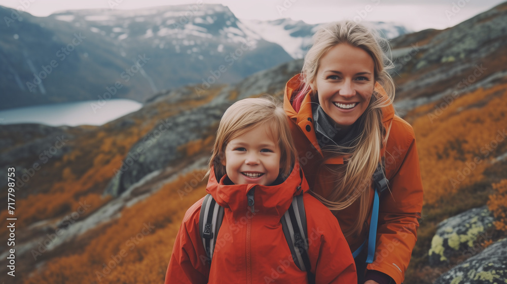 Mountain Moments: Mother and Daughter Hikers Creating Cherished Memories in the Breathtaking Landscapes of Norway