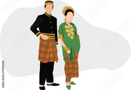 Clothes of Bodo from South Sulawesi Illustration