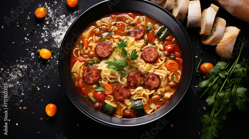 Vegetable soup with pasta