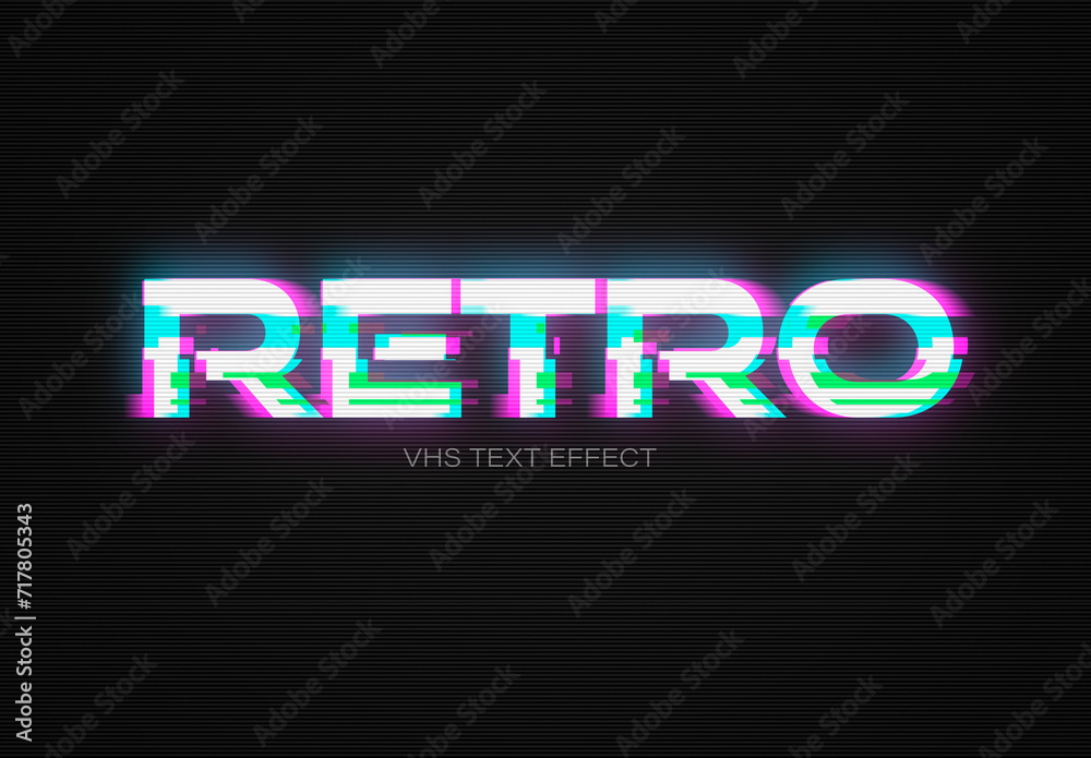 Retro VHS Text Effect Stock Template | Adobe Stock