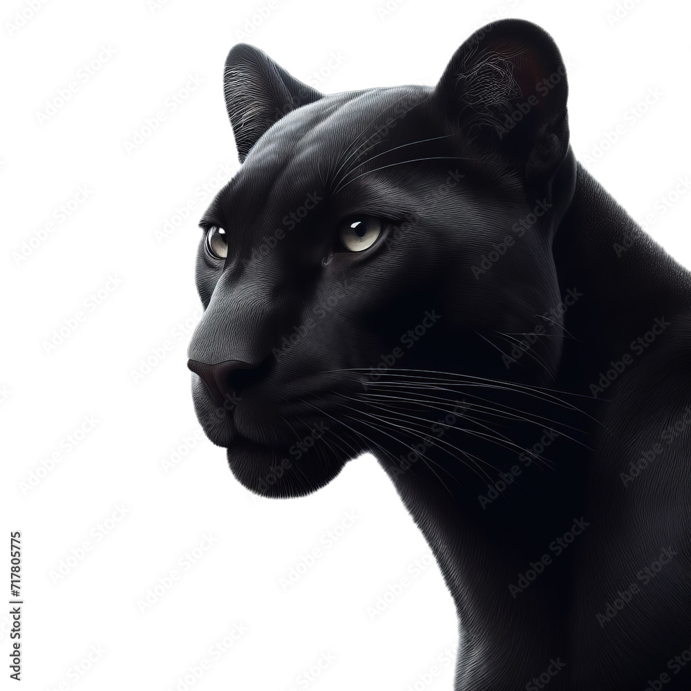 black panther isolated on transparent or white background, PNG
