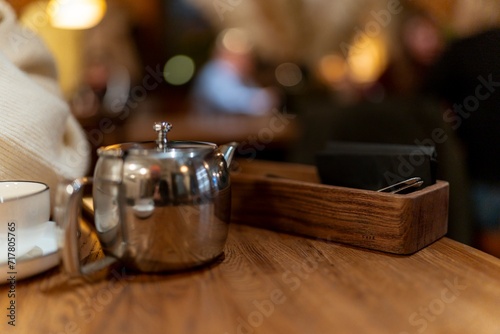 teapot and cup on the table