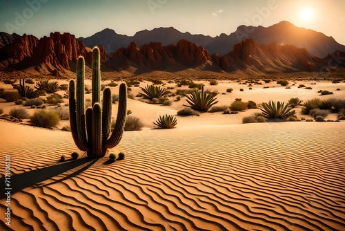 cactus plant in the desert photo