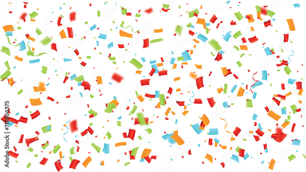 Vibrant confetti design perfect for birthdays, celebrations, and party anniversaries. This captivating background template is in vector format.