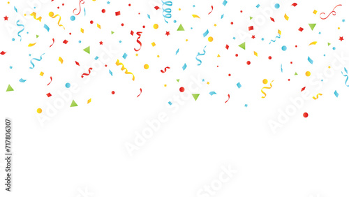 Vibrant confetti design perfect for birthdays, celebrations, and party anniversaries. This captivating background template is in vector format.