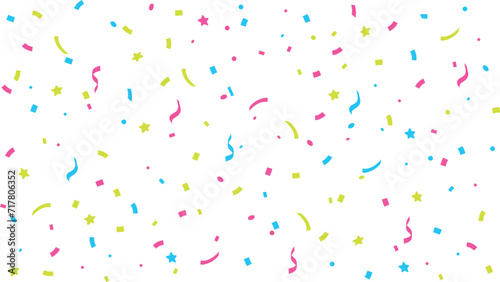 Vibrant confetti design perfect for birthdays, celebrations, and party anniversaries. This captivating background template is in vector format.