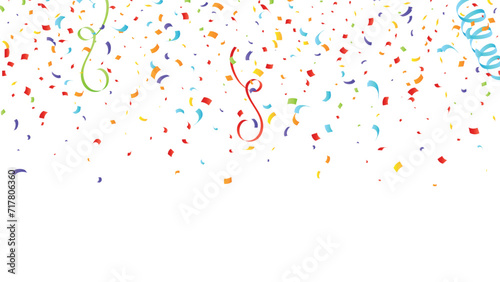 Vibrant confetti design perfect for birthdays, celebrations, and party anniversaries. This captivating background template is in vector format.