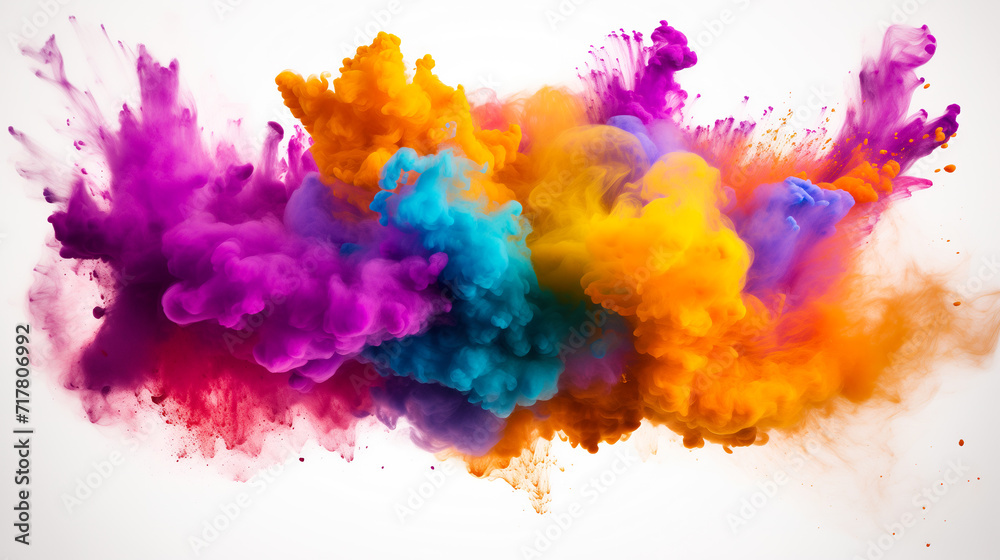 Explosion of color pigments, Holi fest concept. generated artificial intelligence.