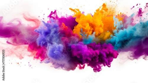 Explosion of color pigments, Holi fest concept. generated artificial intelligence. photo