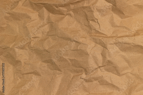 Crumpled craft paper background. Paper texture.