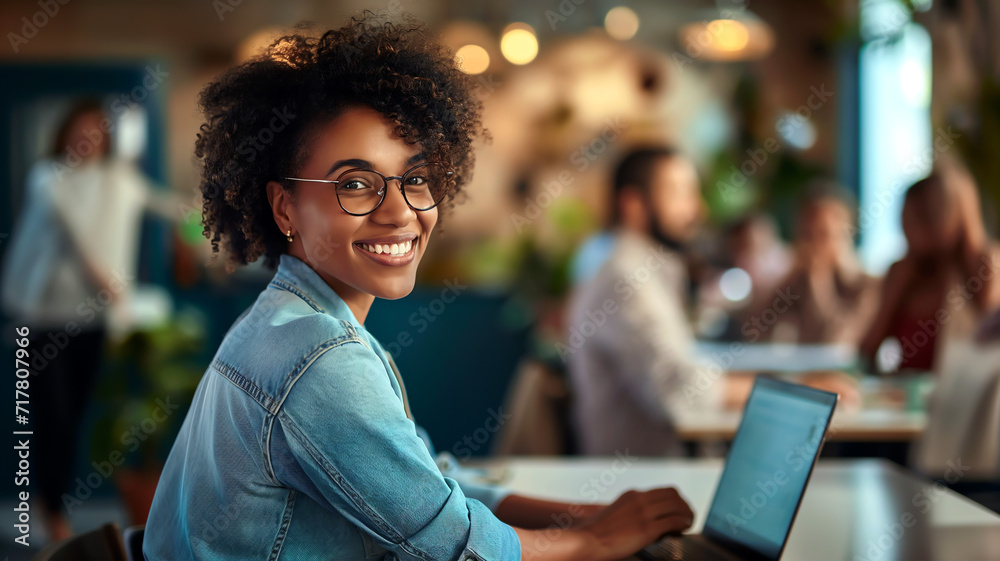 professional smiling woman at office workplace professional smiling woman at office workplace