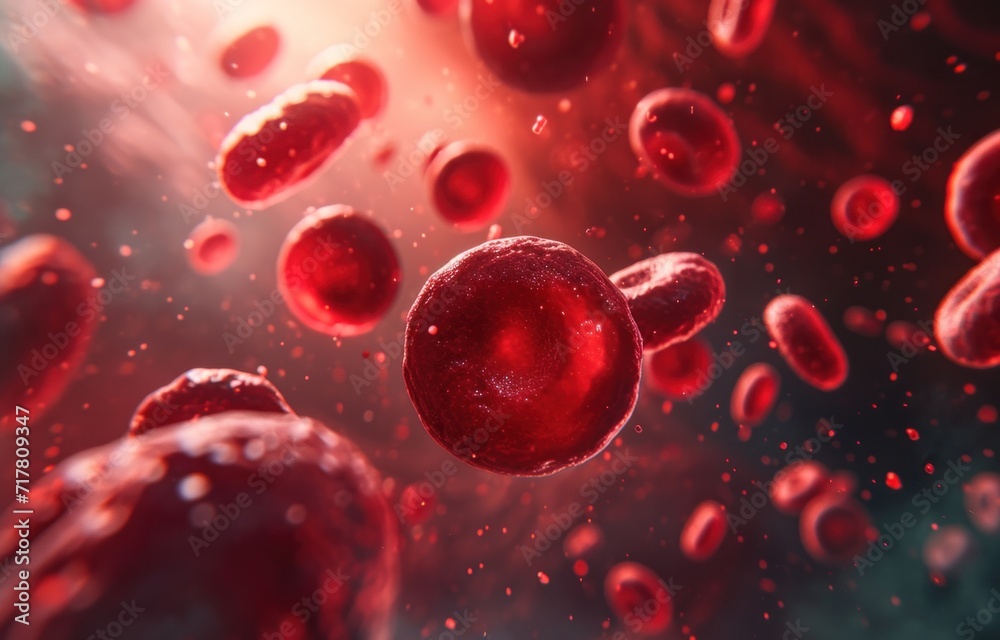 of various red cell particles of various red cell particles