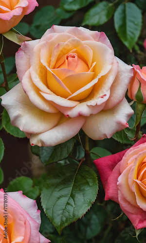 beautiful Rose in nature, beautiful panorama rose flower photo