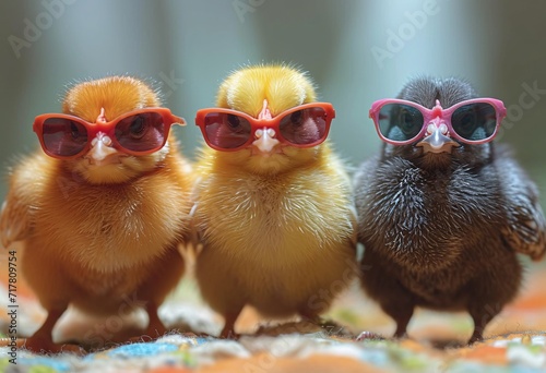 Chicken Sunglasses: A Flock of Fashionable Feathered Friends Generative AI