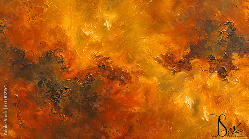 Textured Autumn Background with Grunge Red, Orange, and Yellow Paint, Old Vintage Surface with Colorful Abstract Pattern