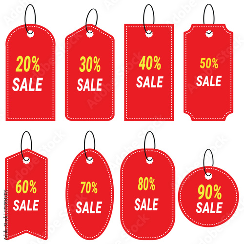 Shopping sales and discounts promotional labels, vector set. Big sale promo, special offer, hot price only today, special discount, coupon, best offer, vector bundle set.