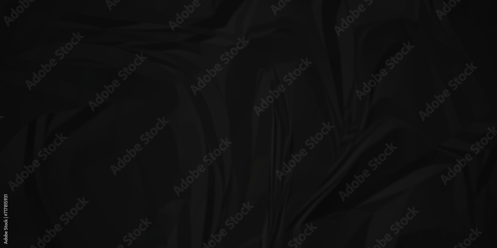 Fototapeta premium Dark black paper crumpled texture. black fabric crushed textured crumpled. Black wrinkly backdrop paper background. panorama grunge wrinkly paper texture background, crumpled pattern texture.