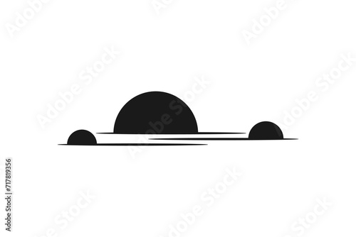 Black stone silhouette illustration logo, reflexology massage and beauty spa.