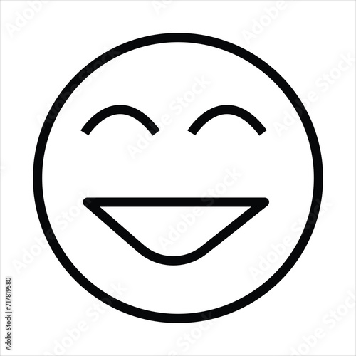 smiley face line icons set editable stroke different emotions feeling Smile Icon isolated on white background.