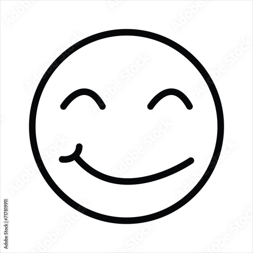 smiley face line icons set editable stroke different emotions feeling Smile Icon isolated on white background.