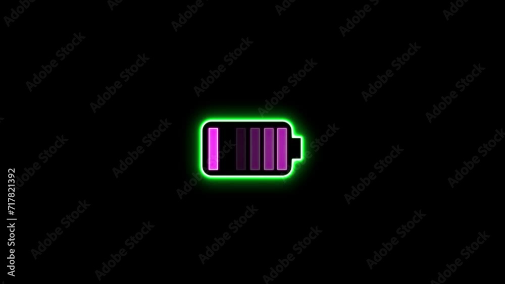 Neon battery fast charging animation on the black background. technology battery icon animated on a black background. electronic device charging battery icon indicating progress of the increasing. Neon battery fast charging animation on the black background. technology battery icon animated on a black background. electronic device charging battery icon indicating progress of the increasing.