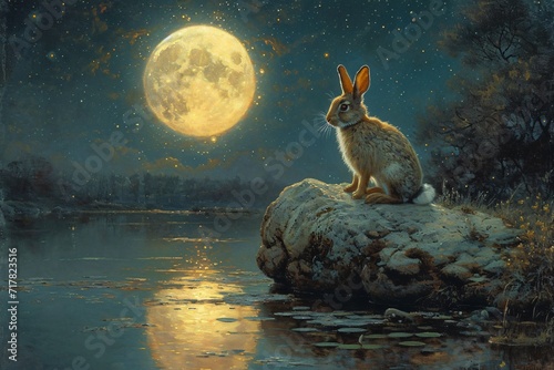 Rabbit in the Moonlight Generative AI