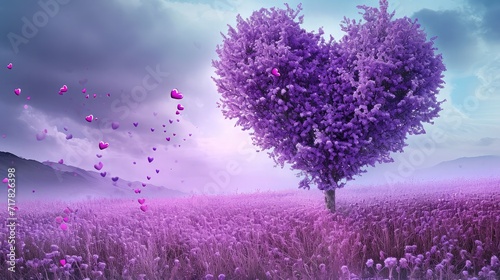 Purple Heart tree background, Purple trees wallpaper