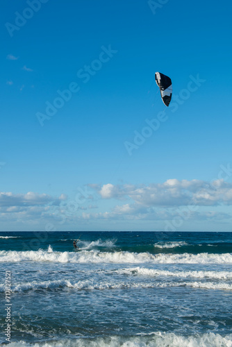 Kite surfing.Windsurf.Kite boarding.
To fly a kite. Surfers of all ages train in the Mediterranean. Flying a kite on the beaches of Cyprus.