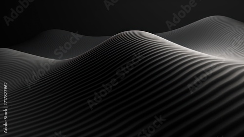 Black sand waves in the background Sand waves, Abstract black and white background. photo