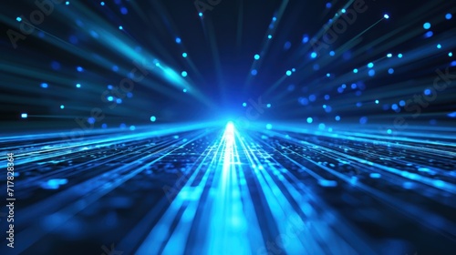 blue neon line technology background