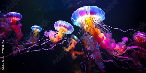 Colorful jellyfish dance © Zedx
