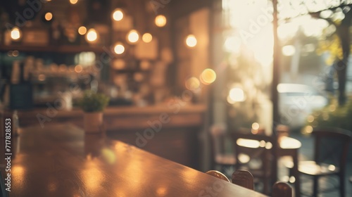 Blurred background vintage tones coffee shop blurred background and bokeh photo