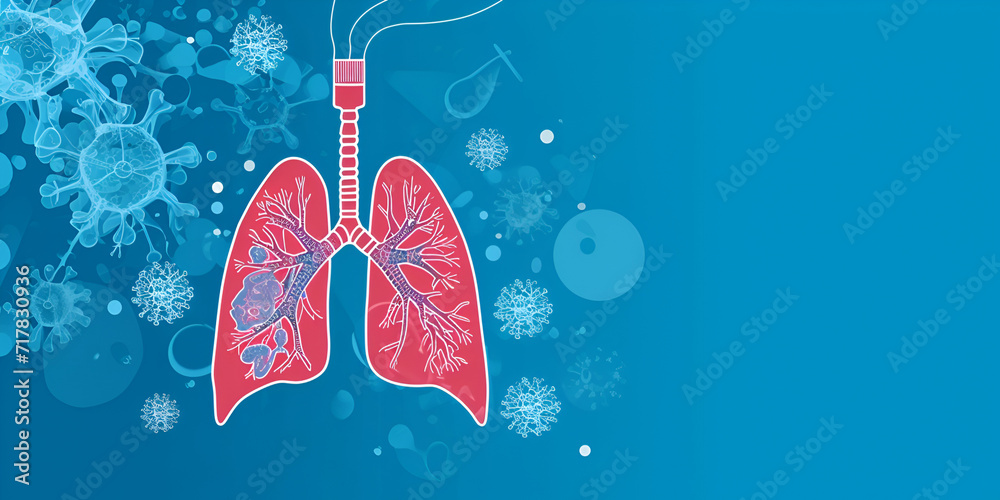 lung under attack of bacteria Mycobacterium tuberculosis, respiratory