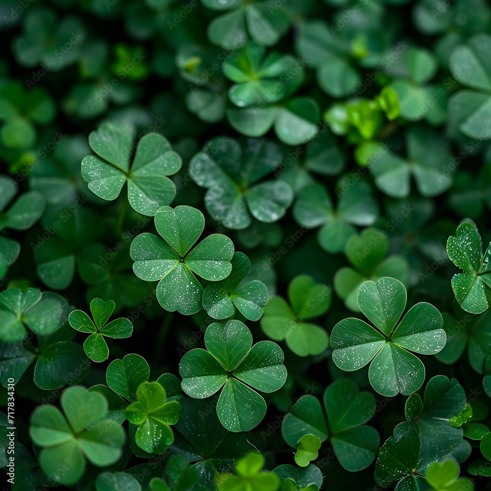 green clover texture closeup view, forest floor pattern of shamrocks green clover texture closeup view, forest floor pattern of shamrocks