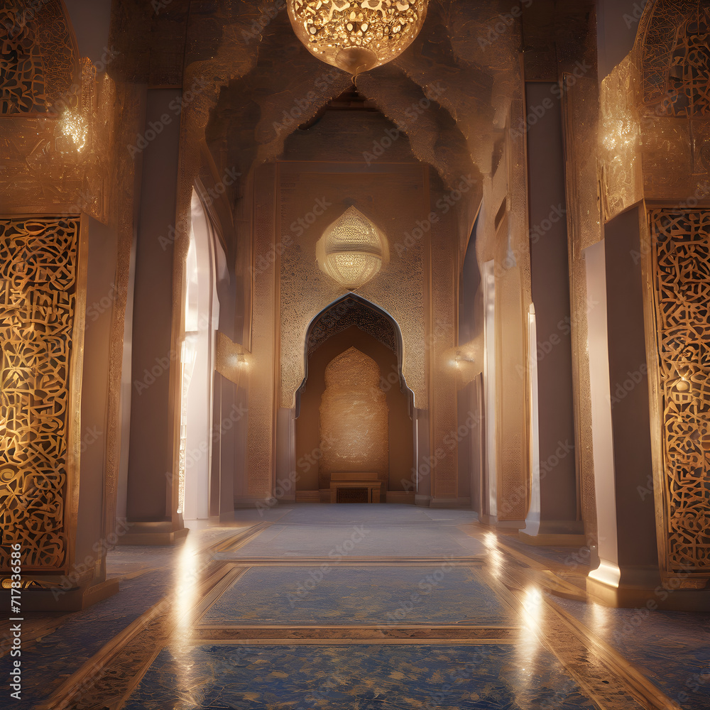  Artifical Intelligence generated  islamic architecture illustration.. AI generated image, ai