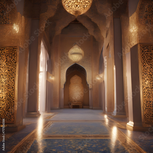  Artifical Intelligence generated  islamic architecture illustration.. AI generated image  ai