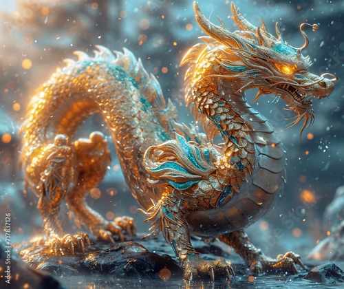 Golden Dragon in the Snow: A Catchy Winter Monthly Event Title Generative AI