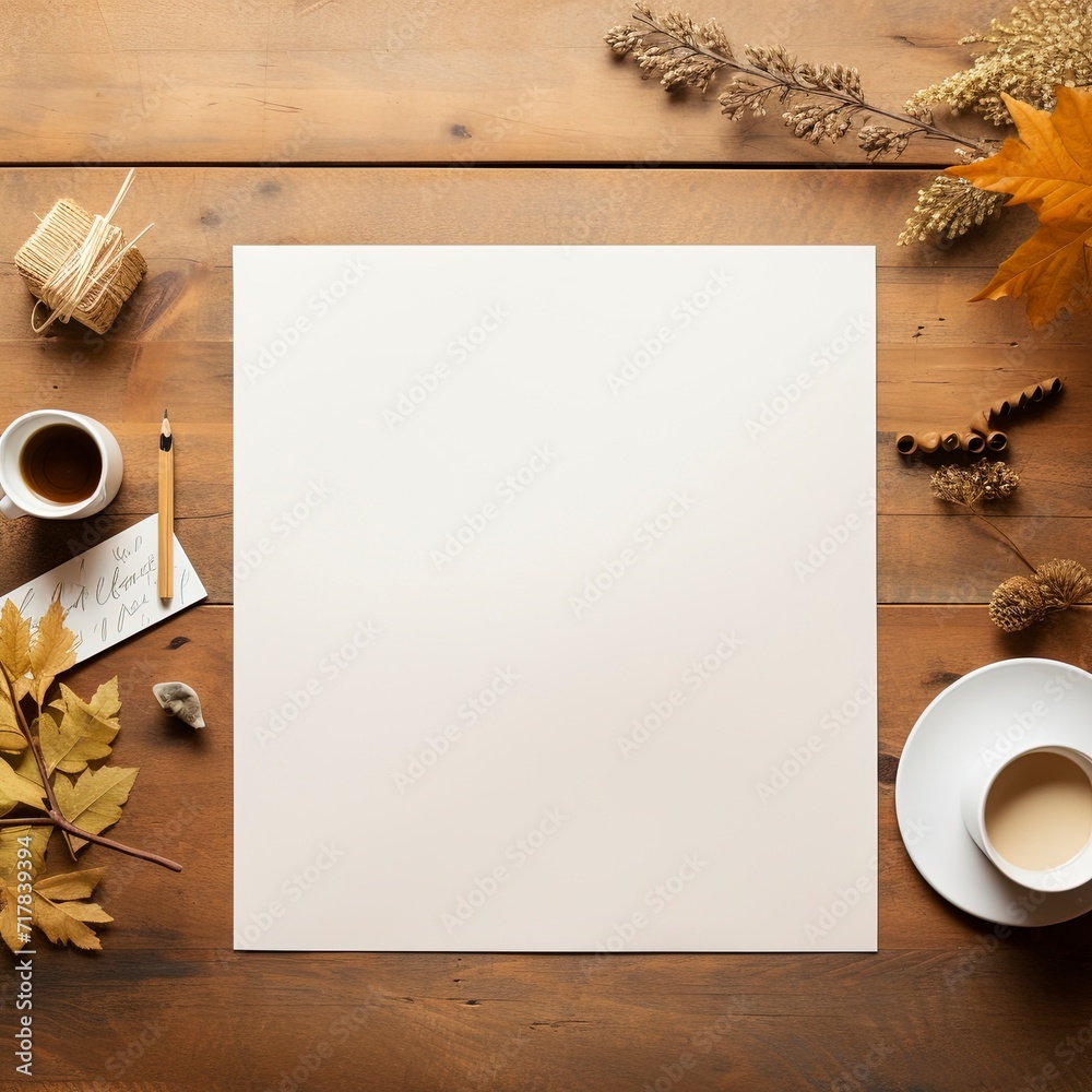 exactly A4 sized paper on a table mockup with things around the paper copy and space with generative ai exactly A4 sized paper on a table mockup with things around the paper copy and space with generative ai