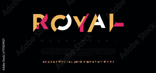 Royal Abstract elegant modern alphabet with urban style template