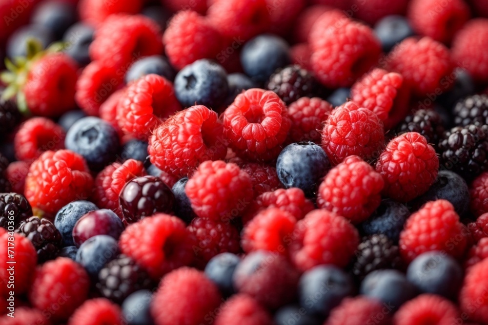 seamless repeatable and tilelable texture pattern of fresh raspberry and blueberry seamless repeatable and tilelable texture pattern of fresh raspberry and blueberry