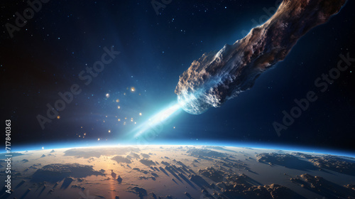 Comet asteroid meteorite flying
